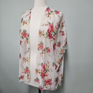 Floral Sheer Kimono Sheer Wet Seal Bohemian Festival Swim Coverup Summer